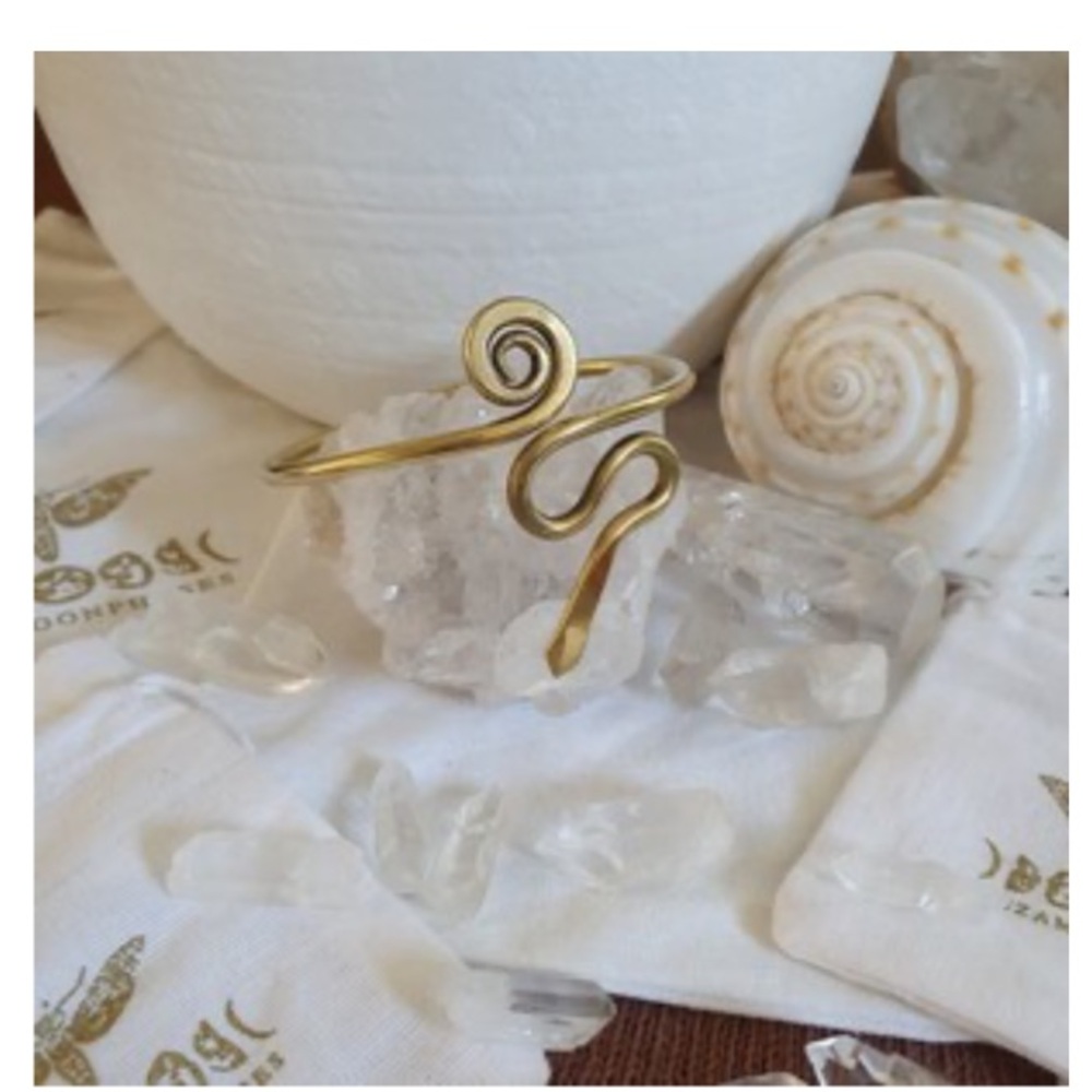Gold Spiral Arm Cuff Bracelet